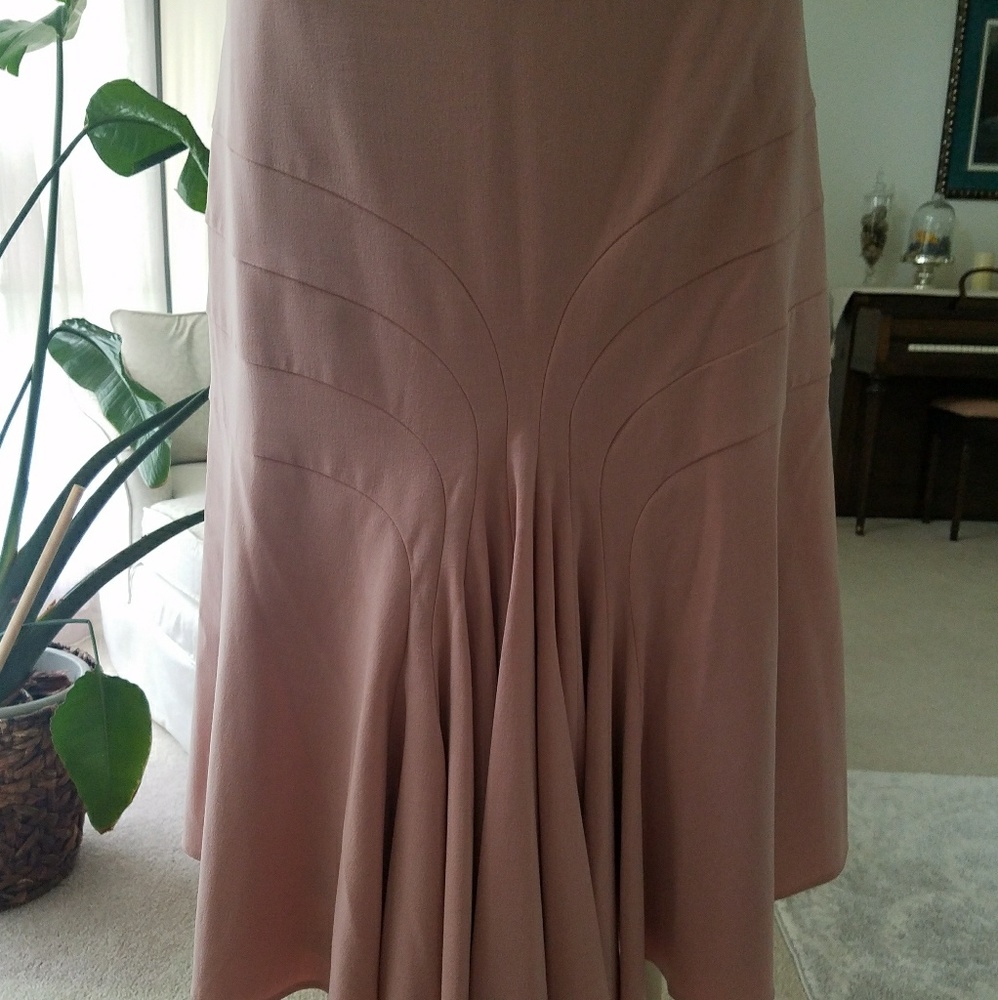Anthropologie gathered front pink skirt
